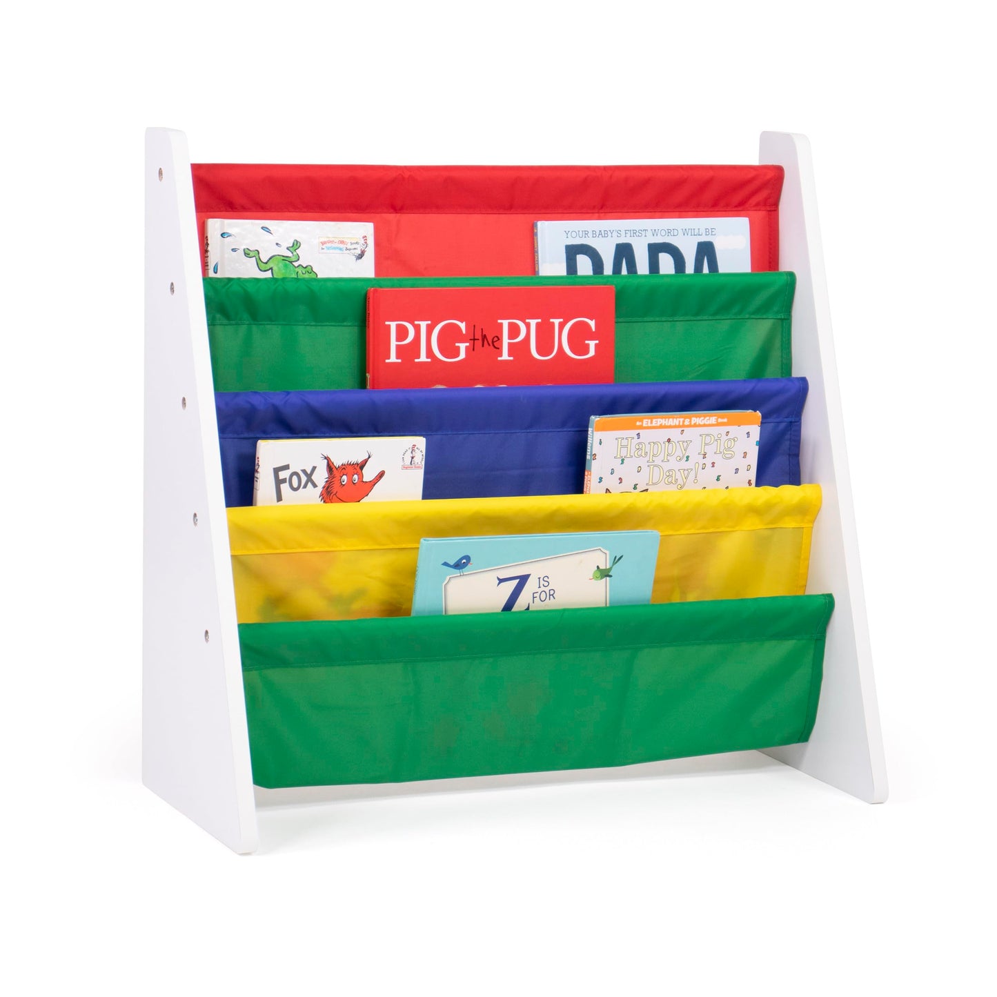 4-Tier Kids Sling Bookshelf Organizer