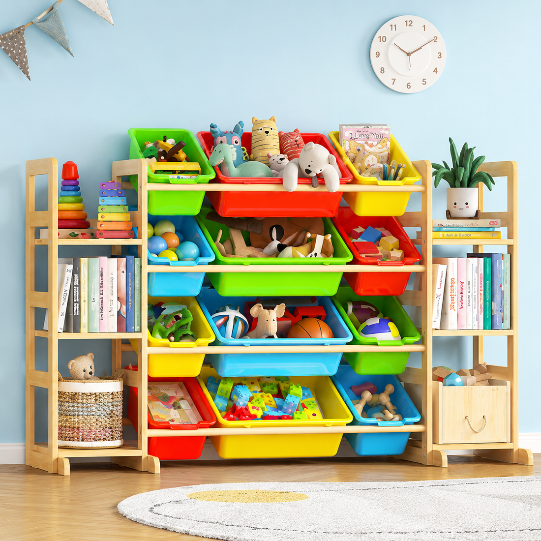 Large Kids Toy Storage Organizer with Shelves & Bins