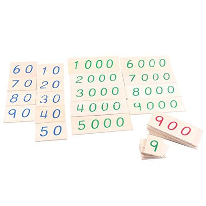 Montessori Wooden Number Cards with Box