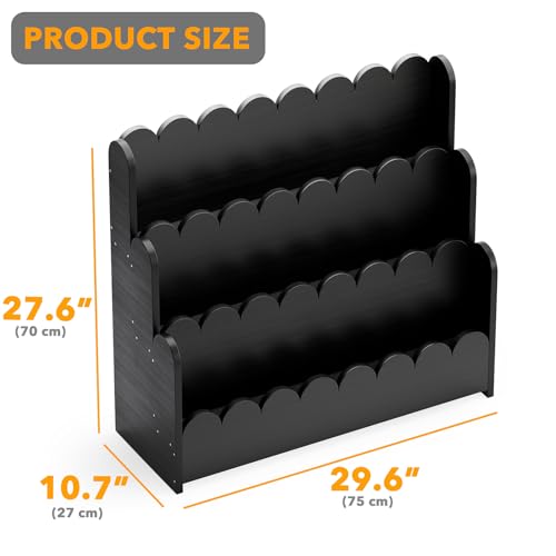 3-Tier Montessori Wooden Bookshelf for Toddlers