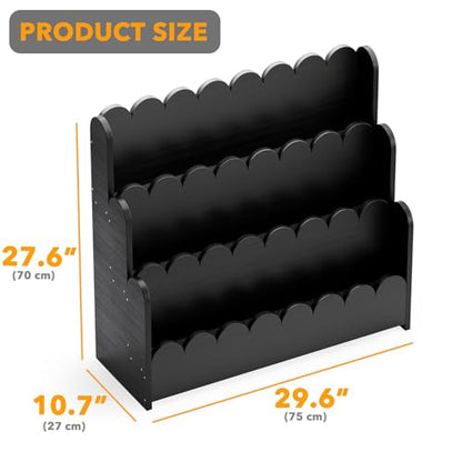 3-Tier Montessori Wooden Bookshelf for Toddlers