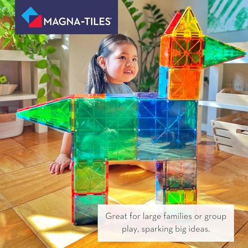 MAGNA-TILES Classic 100-Piece Magnetic Construction Set, The Original Magnetic Building Brand