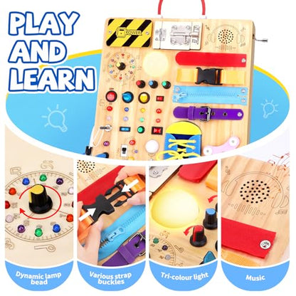 Montessori Busy Board for Toddlers 1-3 Years