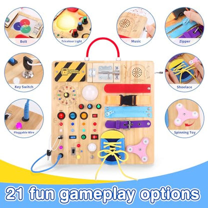 Montessori Busy Board for Toddlers 1-3 Years