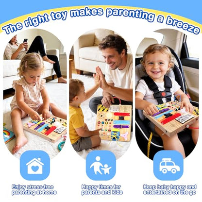 Montessori Busy Board for Toddlers 1-3 Years