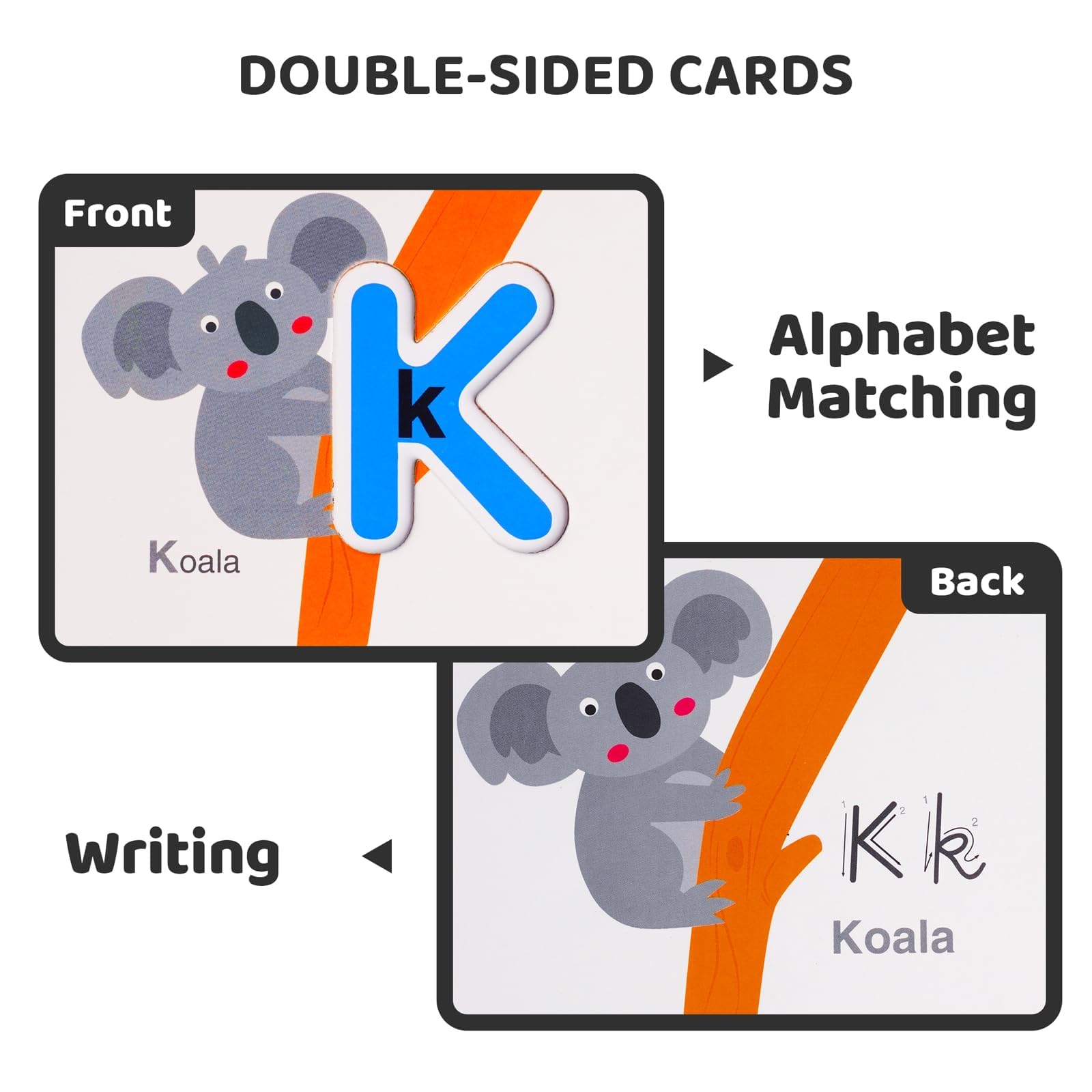 Montessori Alphabet Flash Cards & Wooden Puzzle Toy