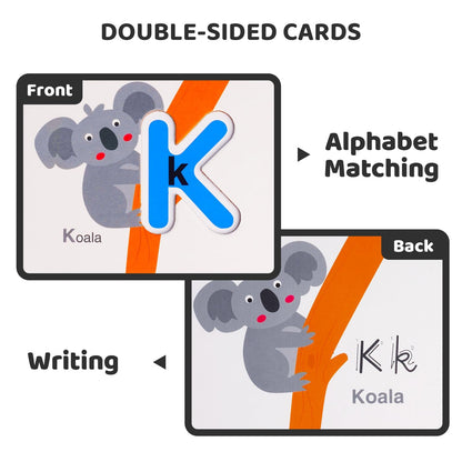 Montessori Alphabet Flash Cards & Wooden Puzzle Toy