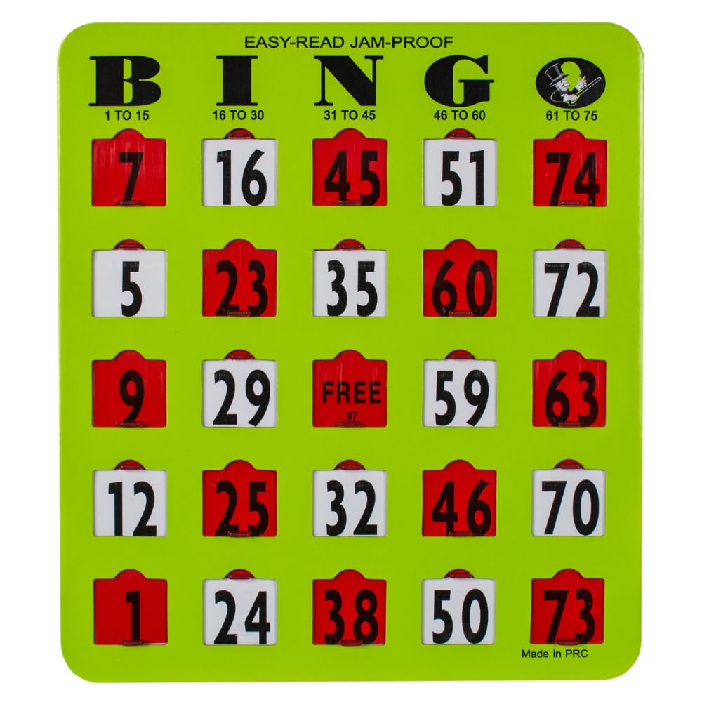Large Print Bingo Cards with Sliding Windows