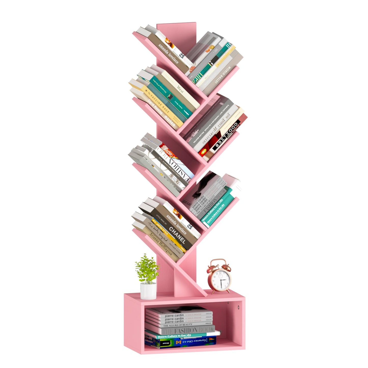 Tree Shape Kids Bookshelf with 6 Shelves