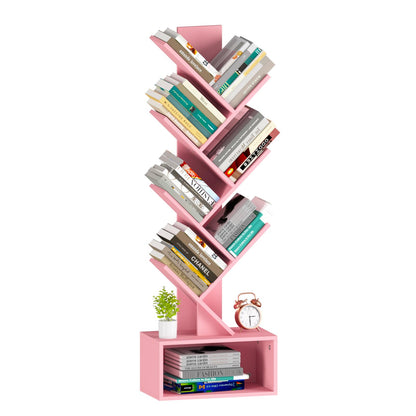 Tree Shape Kids Bookshelf with 6 Shelves