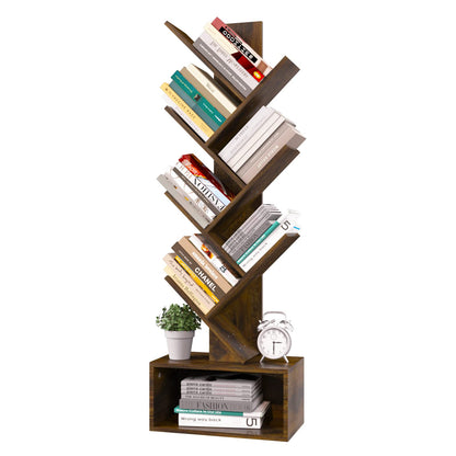 Tree Shape Kids Bookshelf with 6 Shelves