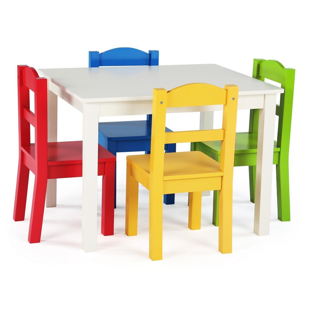 Humble Crew Kids Wood Table & 4 Chairs Set, Toddler