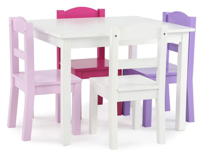 Humble Crew Kids Wood Table & 4 Chairs Set, Toddler