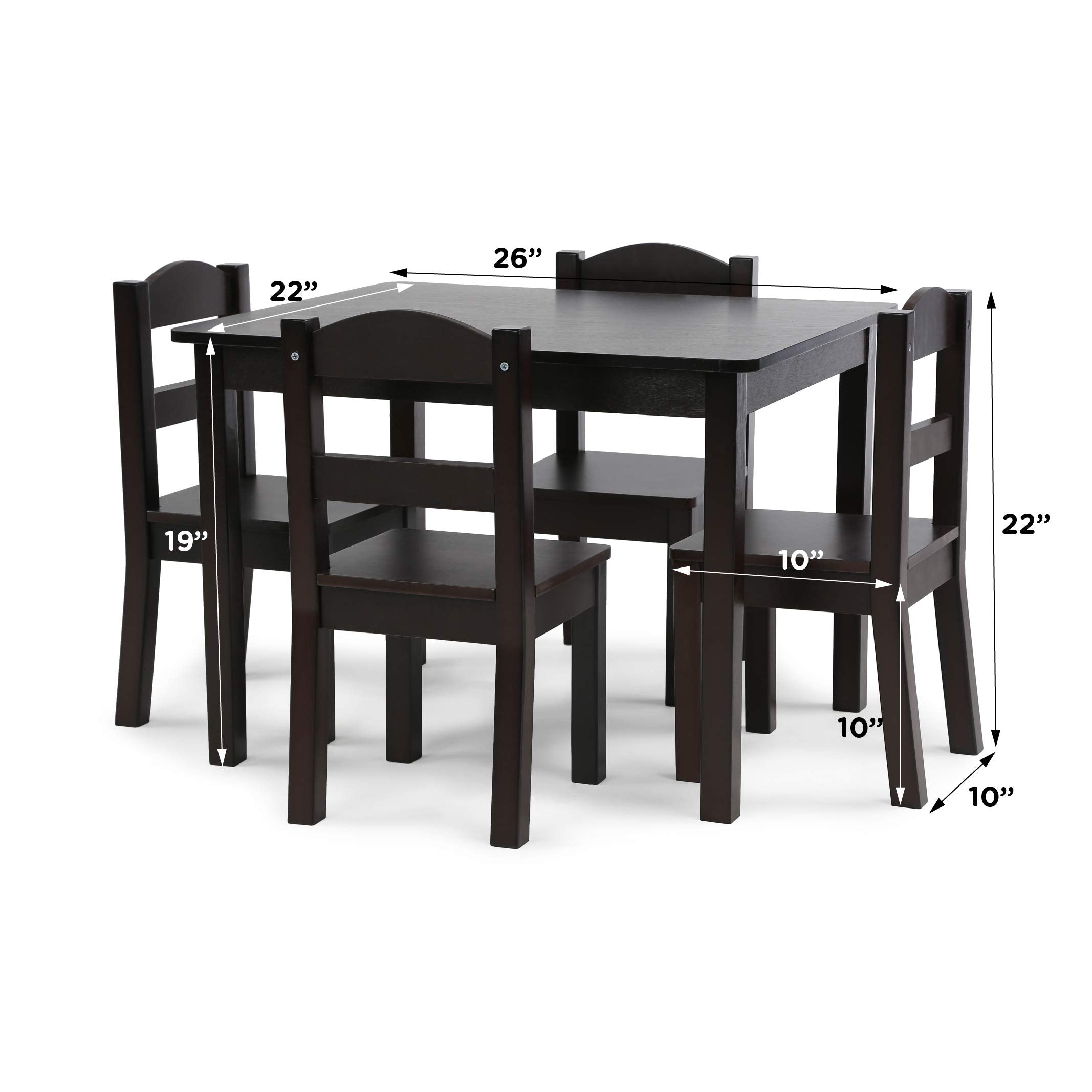 Humble Crew Kids Wood Table & 4 Chairs Set, Toddler