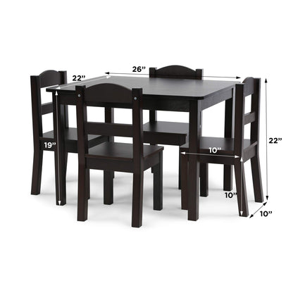 Humble Crew Kids Wood Table & 4 Chairs Set, Toddler