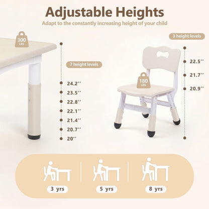 Kinder King Kids Table & 4 Chairs Set