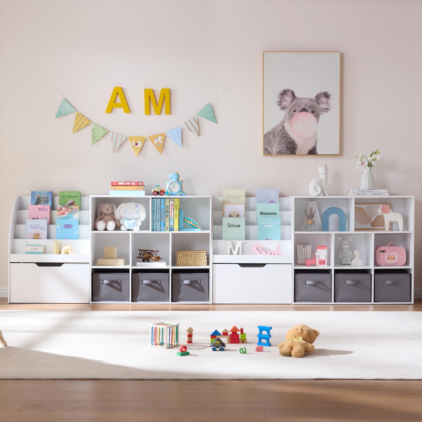 Kids Toy Storage Organizer with Bookshelf Drawers