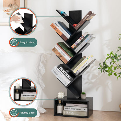 Tree Shape Kids Bookshelf with 6 Shelves