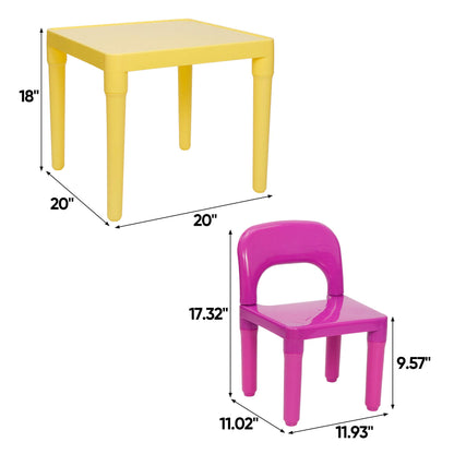 Kids Activity Table and Chairs Set for Playroom