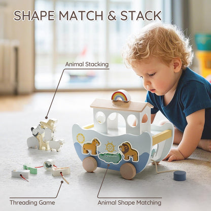Wooden Noah's Ark Montessori Toy