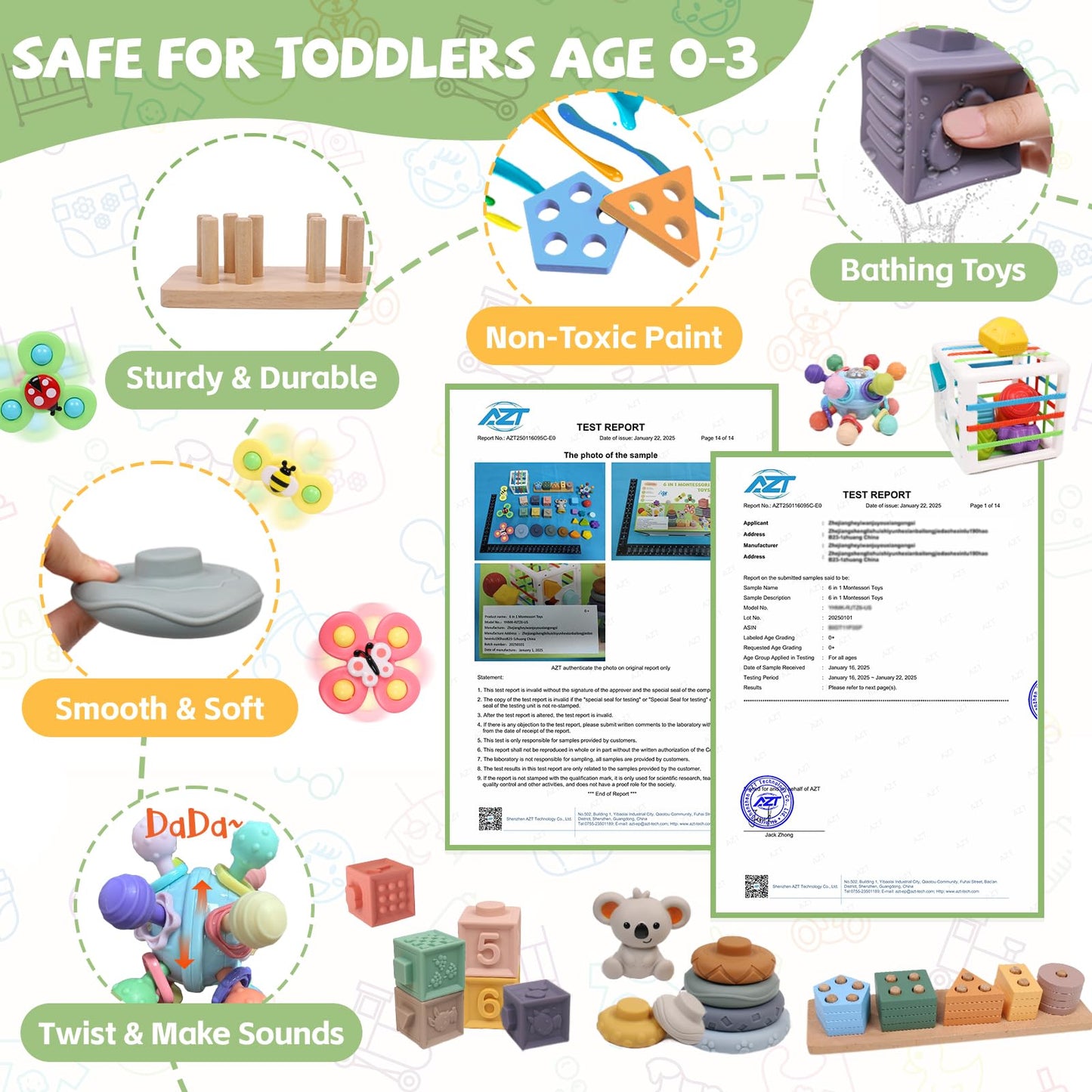Montessori Baby Toys Set for 0-3 Years