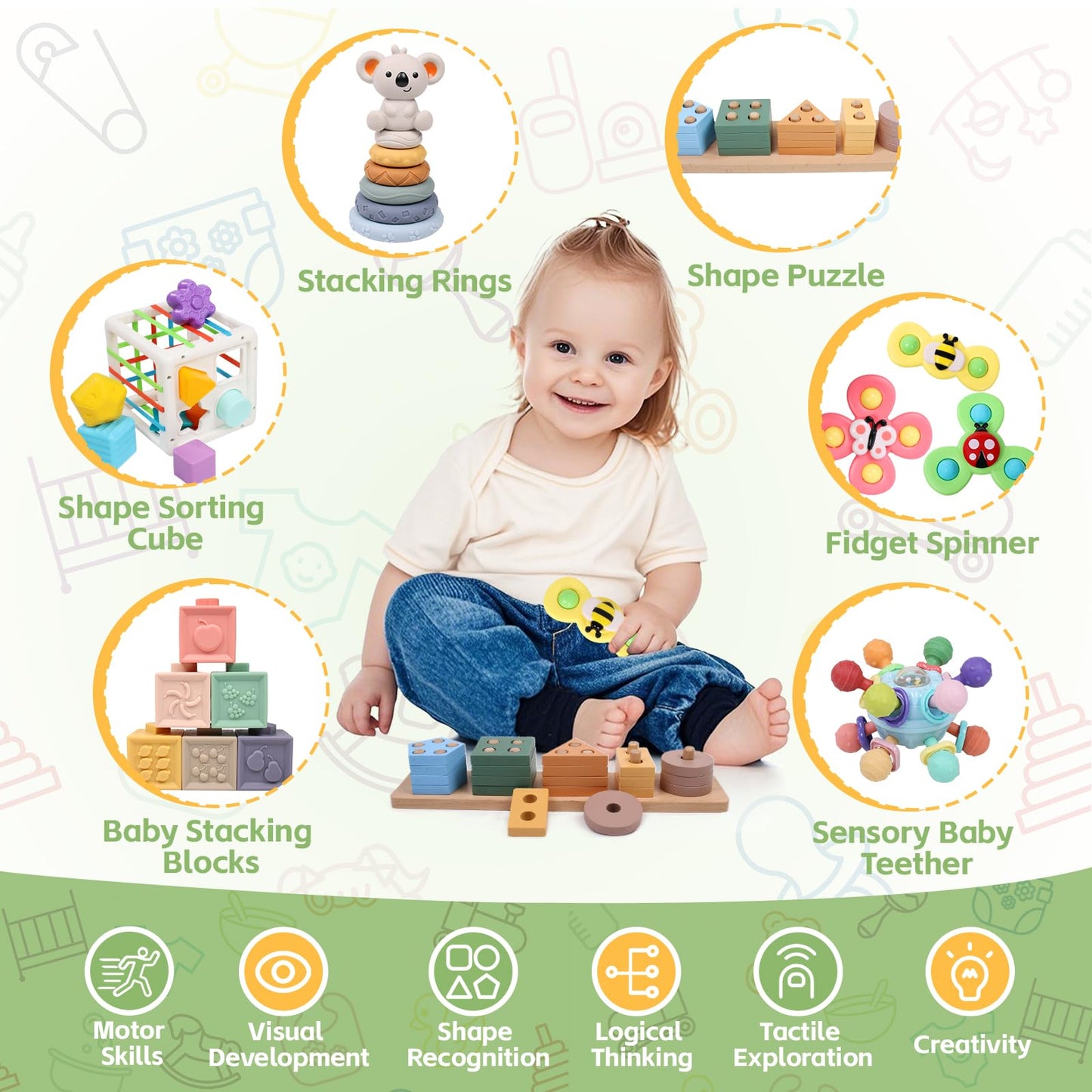 Montessori Baby Toys Set for 0-3 Years