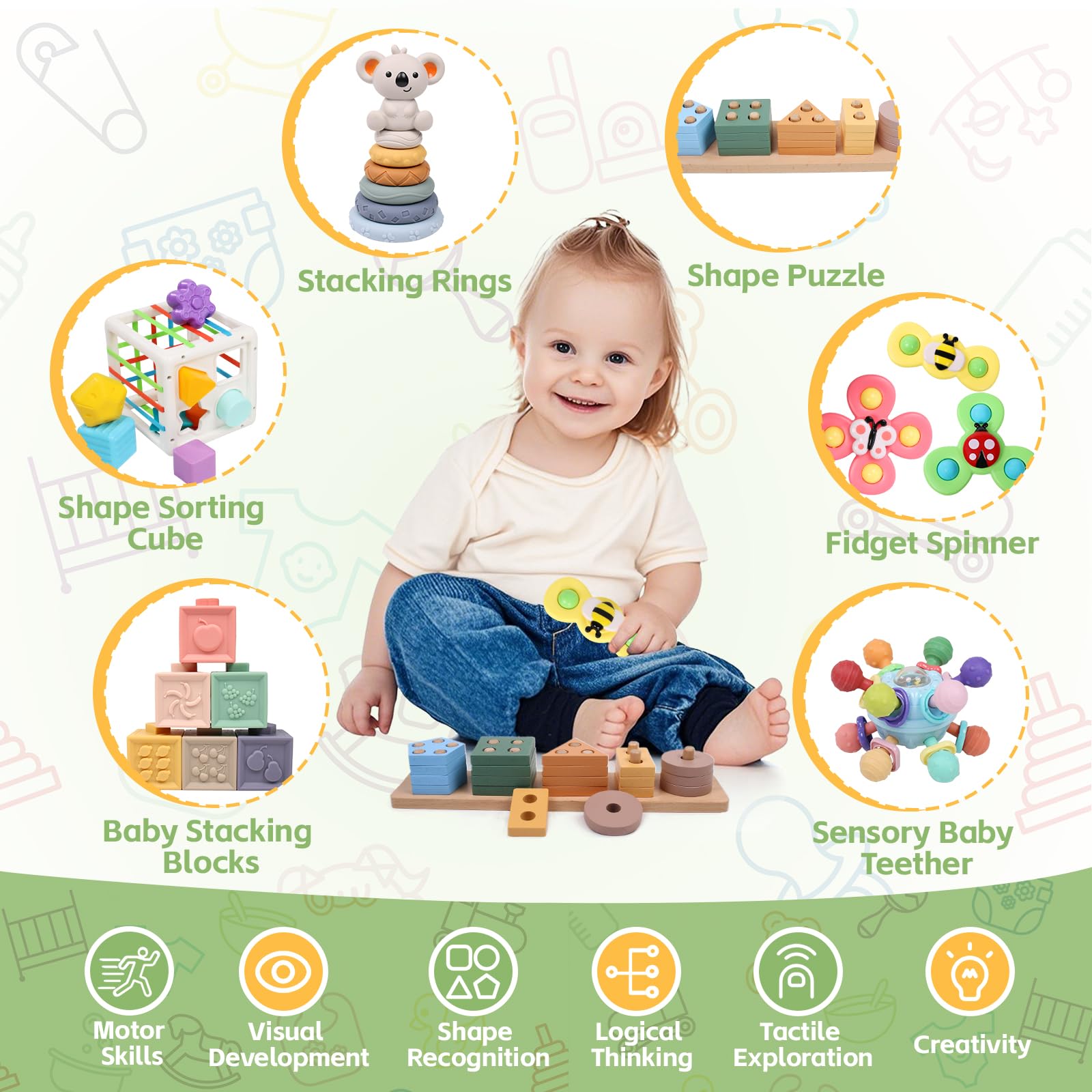 Montessori Baby Toys Set for 0-3 Years