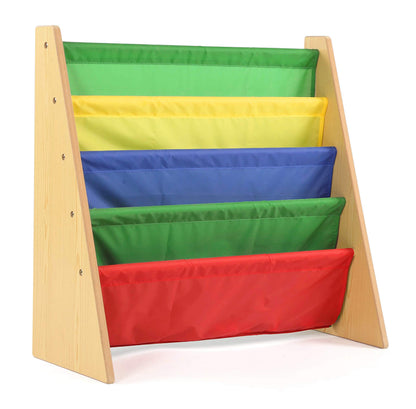 4-Tier Kids Sling Bookshelf Organizer
