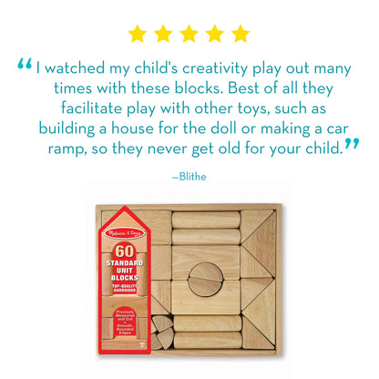 60-Piece Wooden Building Blocks Set