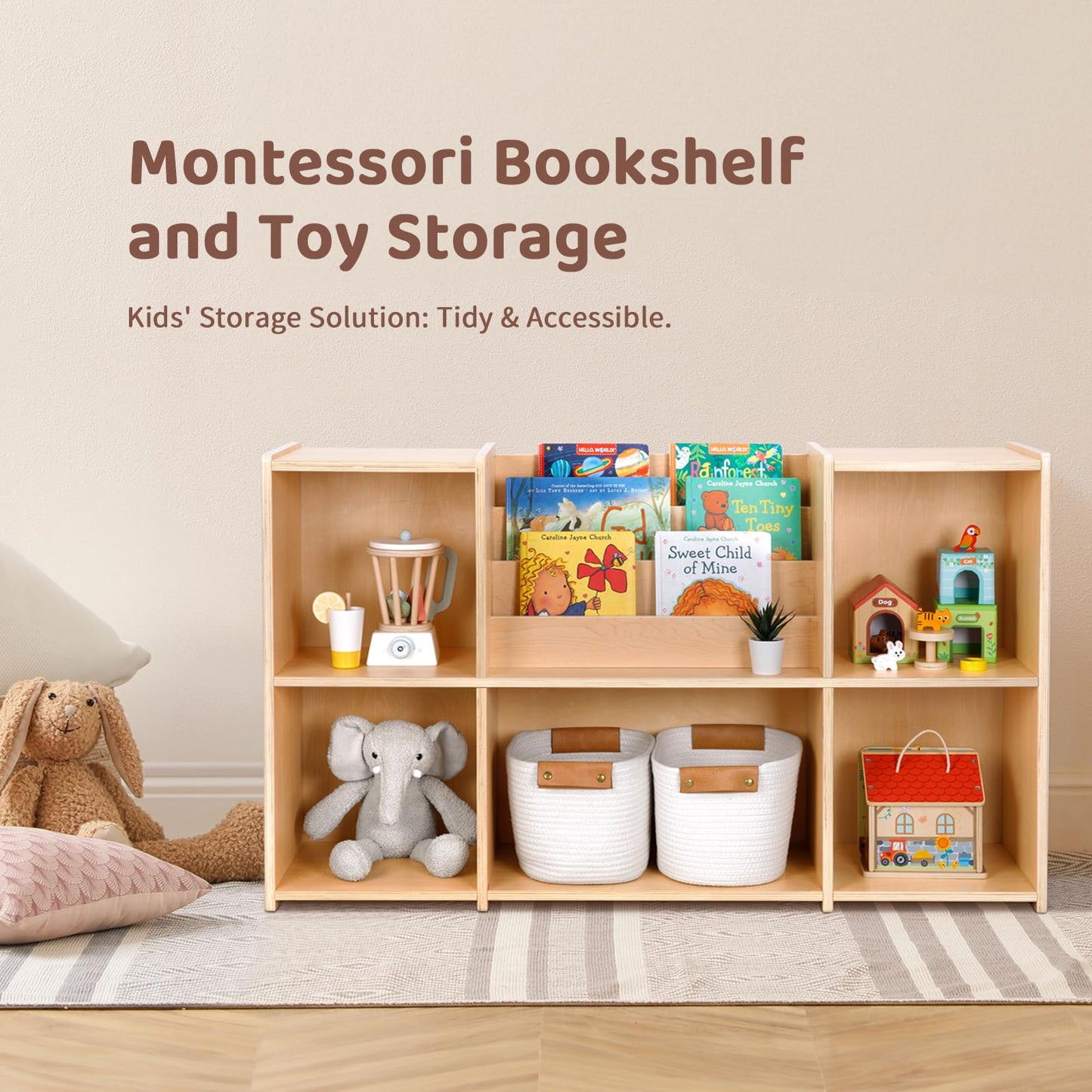 Montessori Kids Shelf Organizer