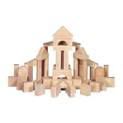 60-Piece Wooden Building Blocks Set
