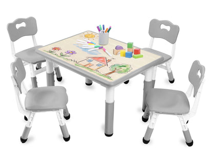 Kinder King Kids Table & 4 Chairs Set