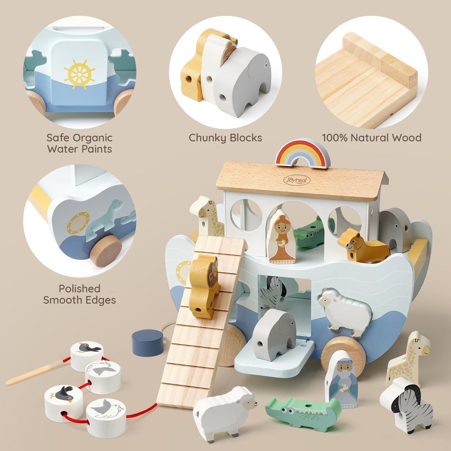 Wooden Noah's Ark Montessori Toy