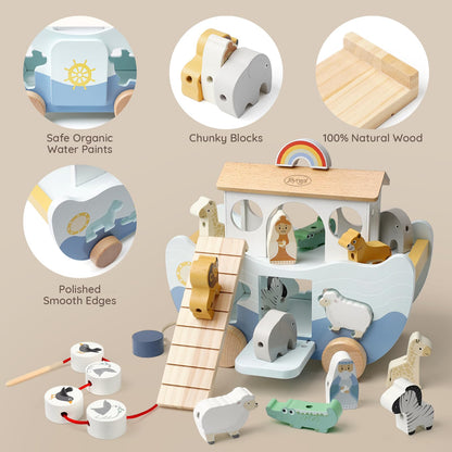 Wooden Noah's Ark Montessori Toy