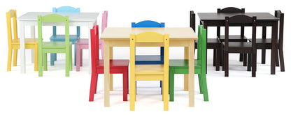 Humble Crew Kids Wood Table & 4 Chairs Set, Toddler