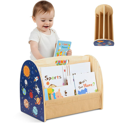 Double-Sided 4-Tier Montessori Kids Bookshelf