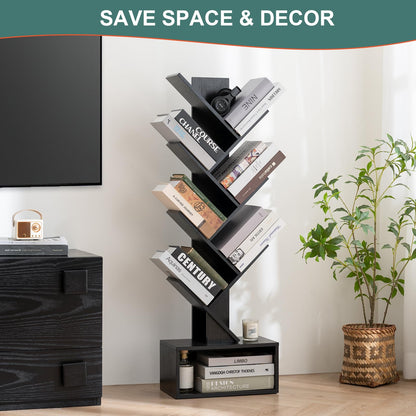 Tree Shape Kids Bookshelf with 6 Shelves