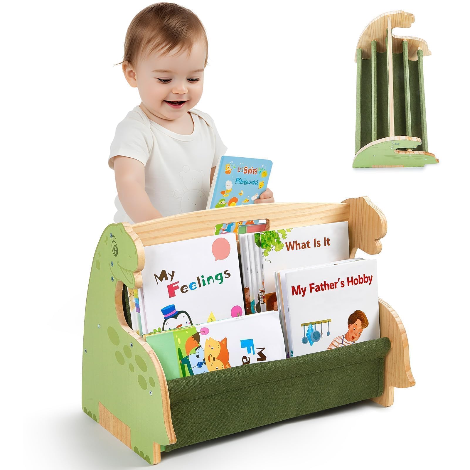 Double-Sided 4-Tier Montessori Kids Bookshelf