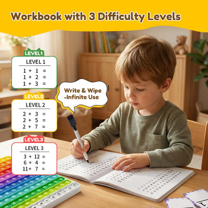 Math Flash Cards with Fidget Learning Chart