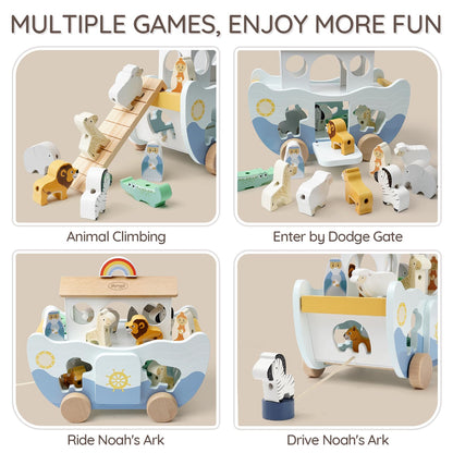 Wooden Noah's Ark Montessori Toy