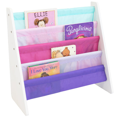 4-Tier Kids Sling Bookshelf Organizer