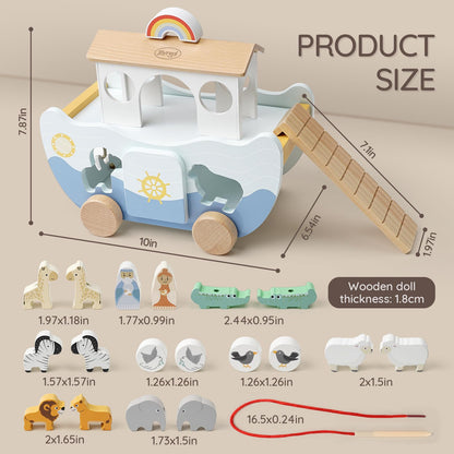 Wooden Noah's Ark Montessori Toy