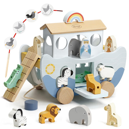 Wooden Noah's Ark Montessori Toy