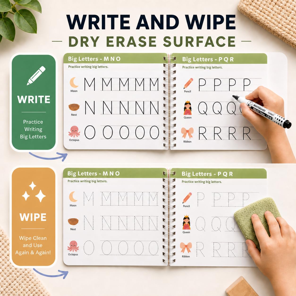 Reusable ABC Tracing Workbook for Kids