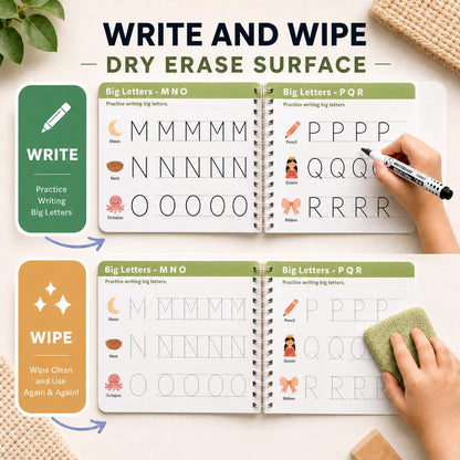 Reusable ABC Tracing Workbook for Kids