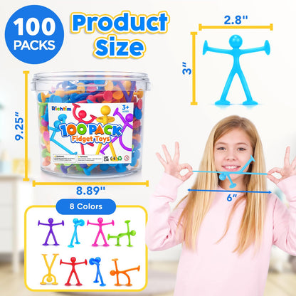 100-Pack Stretchy Suction Fidget Toys for Kids