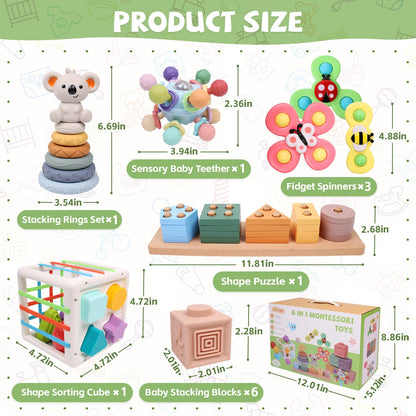 Montessori Baby Toys Set for 0-3 Years