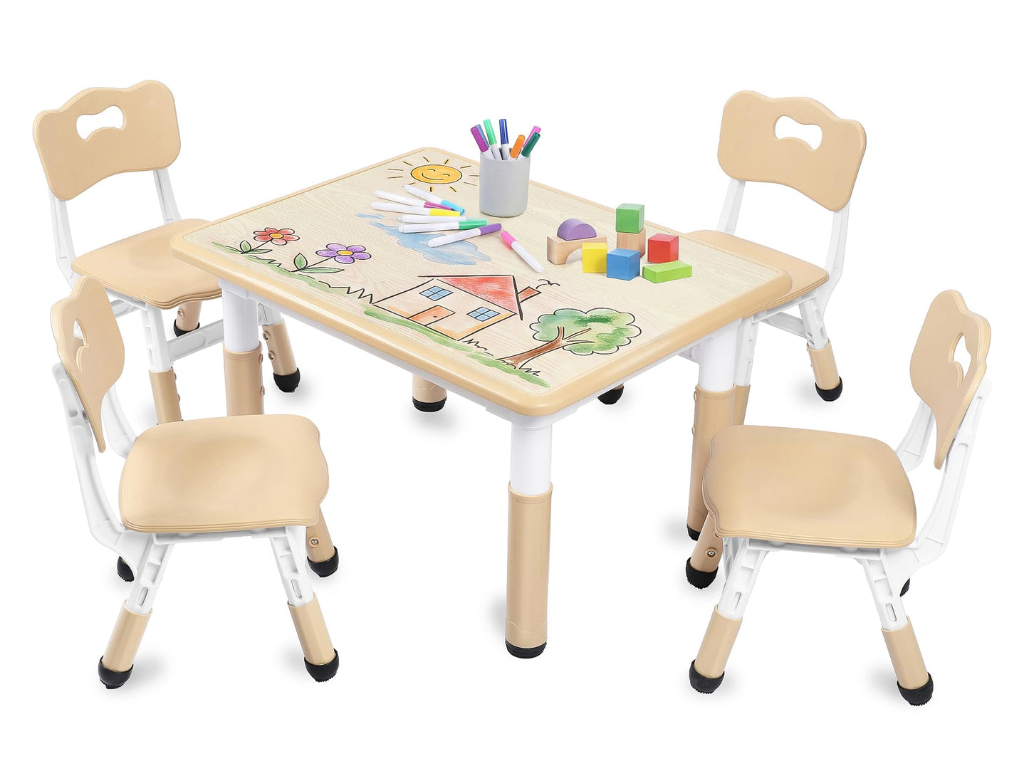 Kinder King Kids Table & 4 Chairs Set