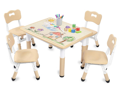 Kinder King Kids Table & 4 Chairs Set