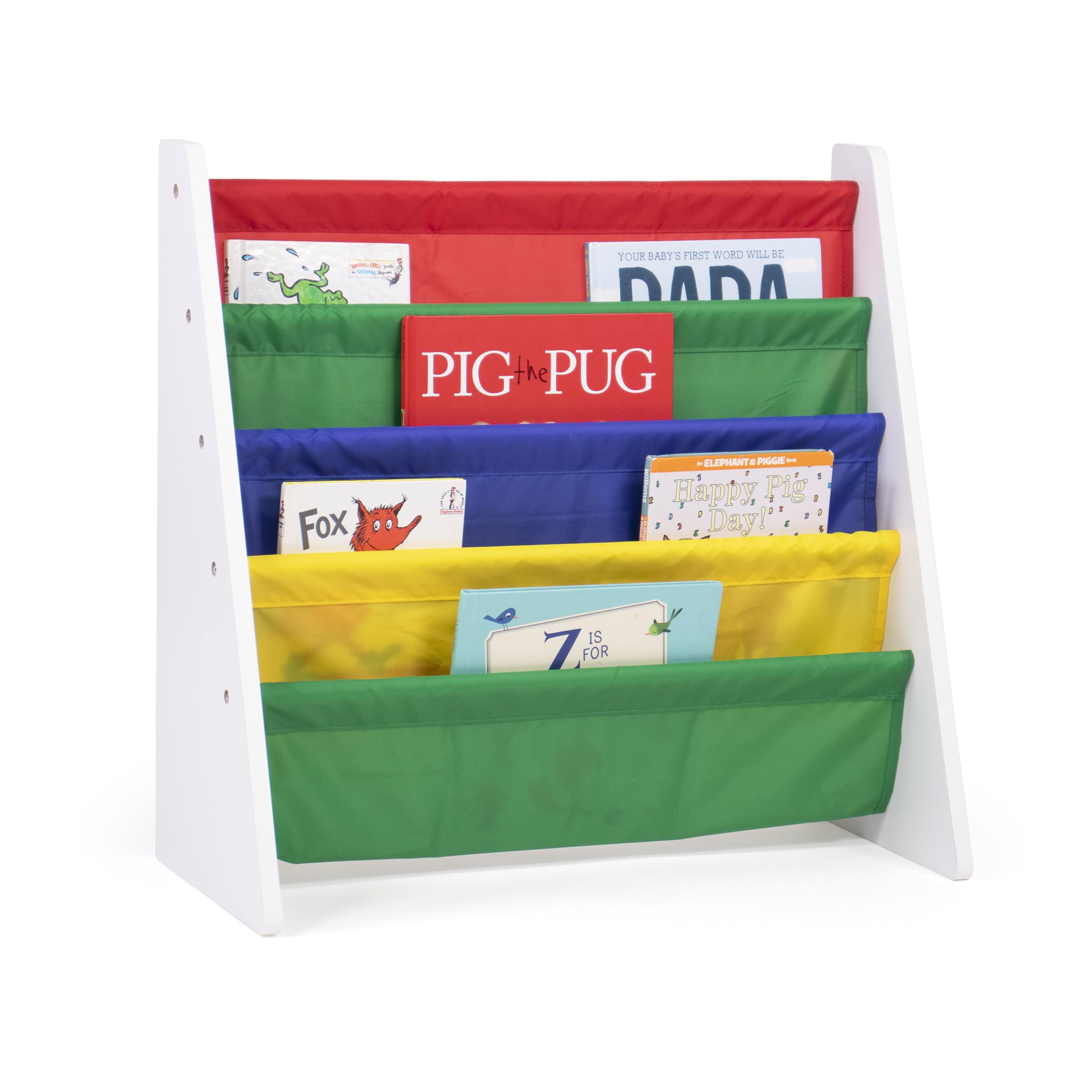 4-Tier Kids Sling Bookshelf Organizer